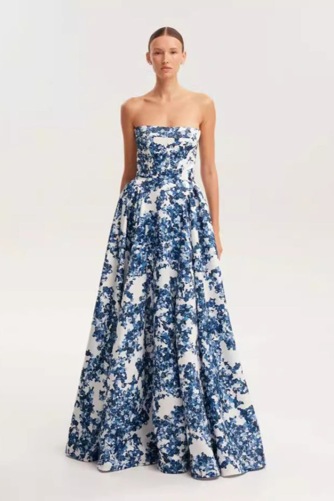 Structured Off Shoulder Maxi Prom Dress Main image