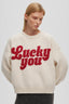 Letter Print Knit Sweater