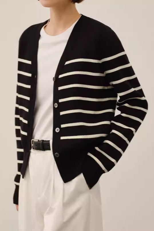 Classic Stripe Knit Cardigan Main image