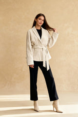 Chic Suede Long Sleeve Jacket Coat