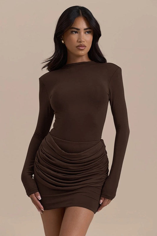 Slim-Fit Ruched Bardot Work Dress Main image