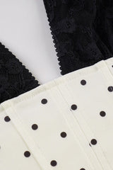 Polka Dot Lace Halter Two Pieces Set