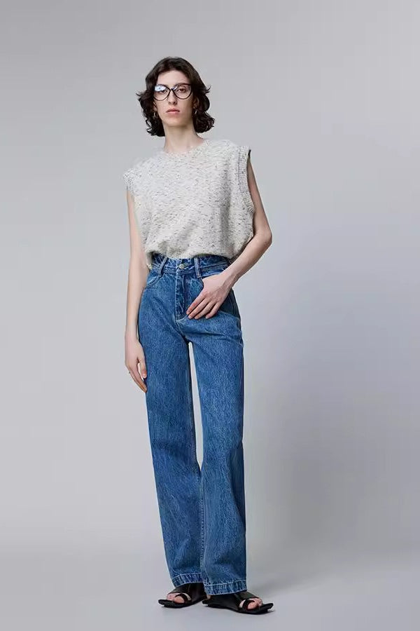 Premium Denim High Waist Slim Straight Flattering Jeans Main image