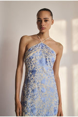 Sexy Elegant Fringed Halter Tie Backless Cami Long Formal Dress