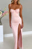 Halter Slit Waist Cinching Maxi Bodycon Dress