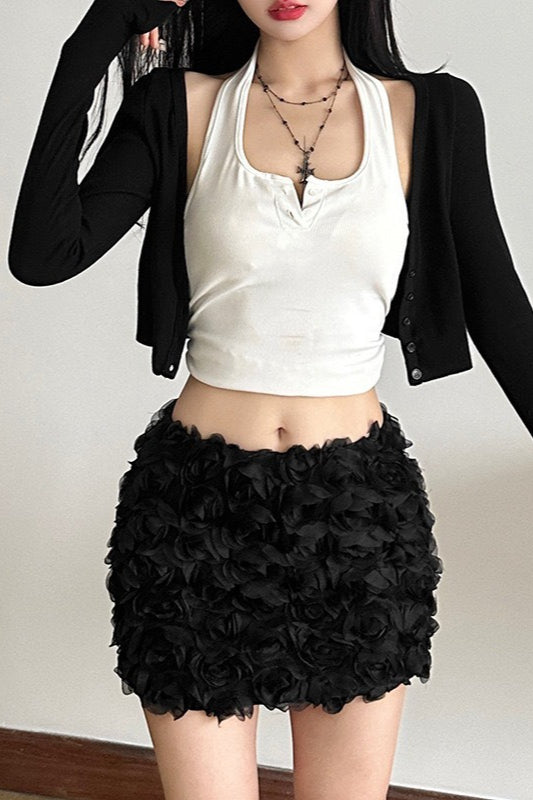 3D Floral Mini Bodycon Skirt Main image