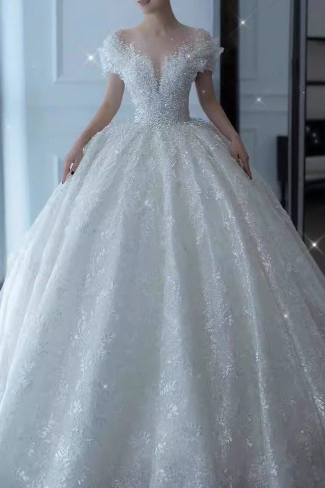 Beaded Luxurious A Line Wedding Dress Secondary image
