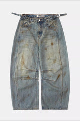 Vintage Distressed Wide Leg Jeans