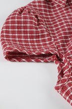 Plaid Button Front Fitted T-Shirt