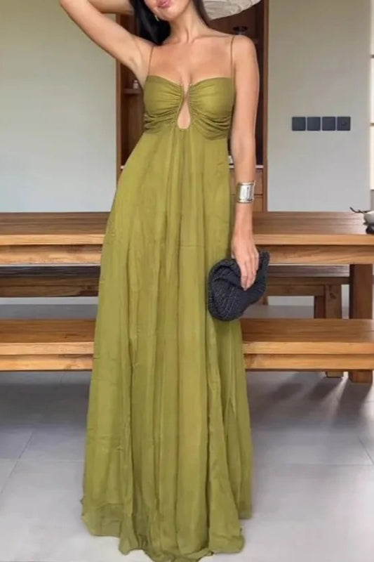 Hollow Out Spaghetti Maxi Dress Main image