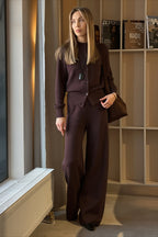 Long Sleeve Knit Cardigan Pants Two-Piece Set