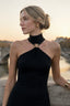 High Neck Sleeveless Slit Formal Dress