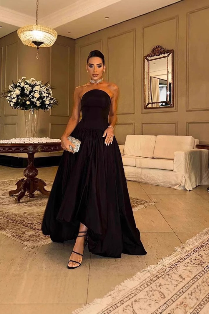 Luxe Solid Strapless Slip Prom Dress Main image