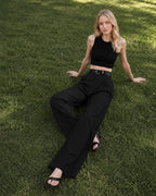 Chic High Waist Pleated Wide Pants