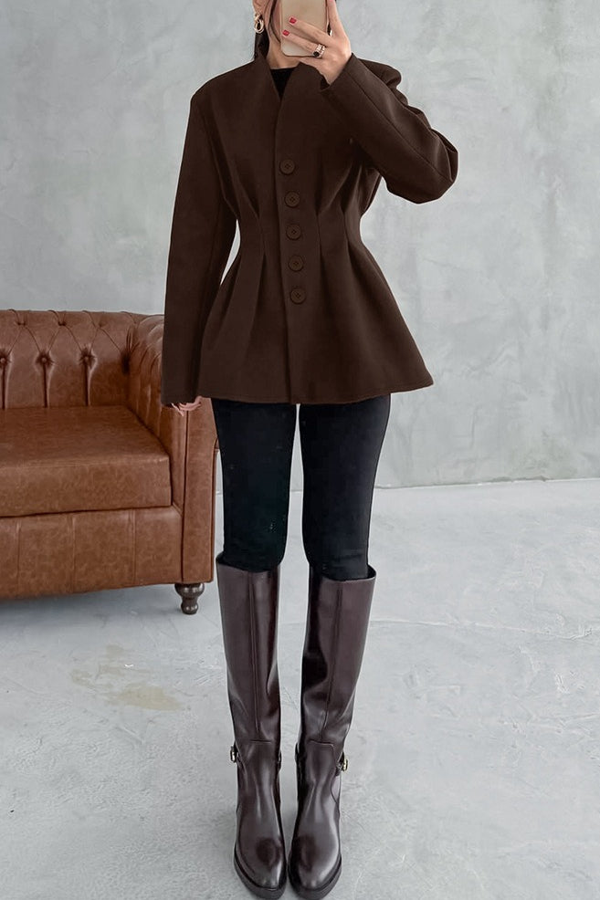 Tailored V-Neck Waist Defined Blazer Secondary image