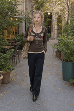 Jacquard Knit Button Sweater