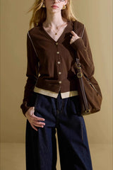 Vintage Maillard Thin Wool Cardigan