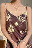 Floral Triacetate Satin V-Neck Cami Maxi Dress