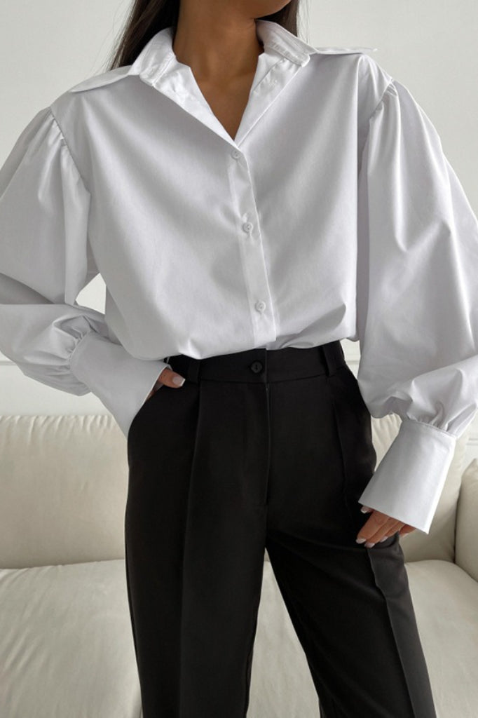 French Relaxed Puff Sleeve Blouse Secondary image