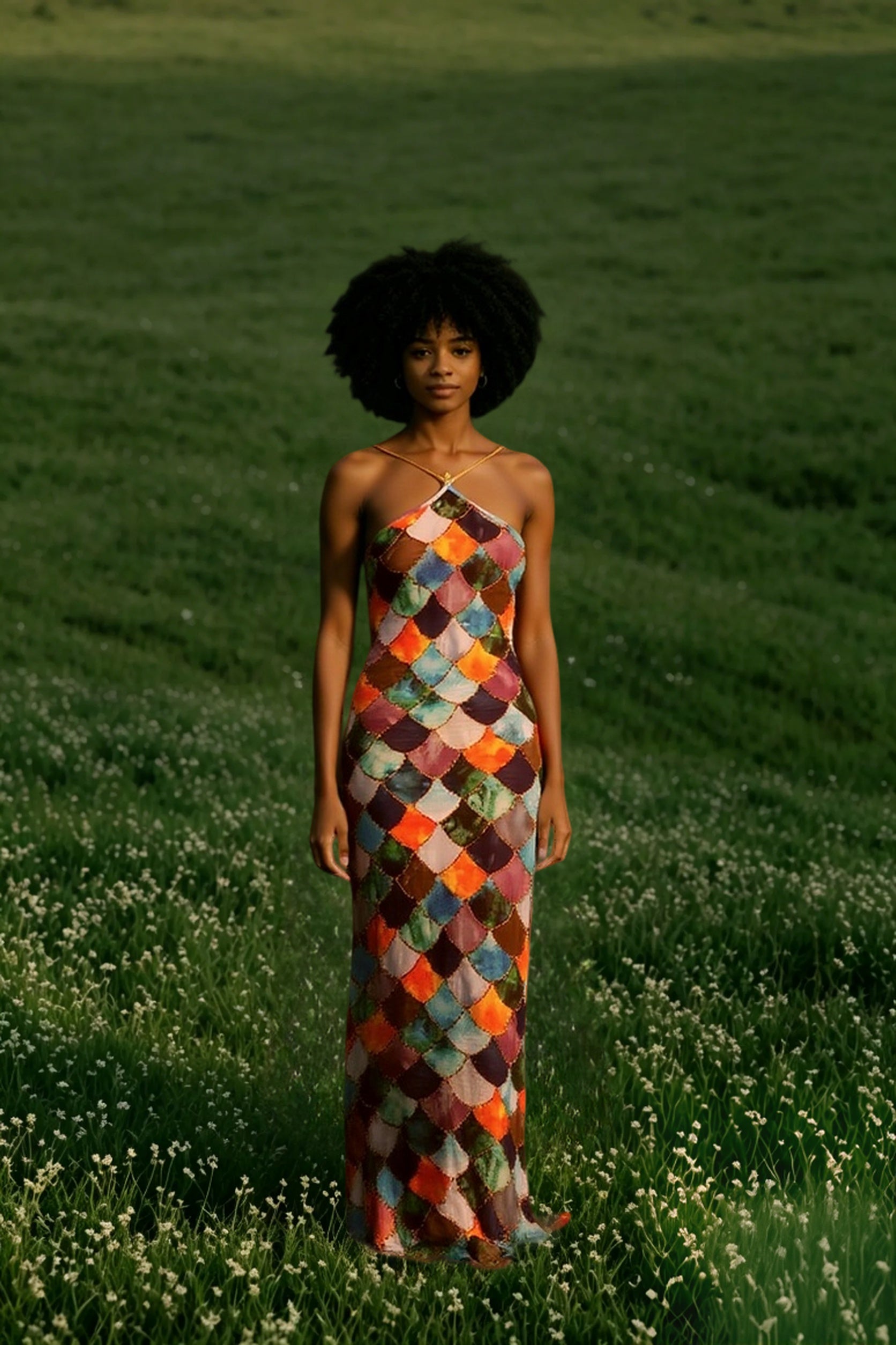 Plaid Halter Off Shoulder Maxi Dress Secondary image