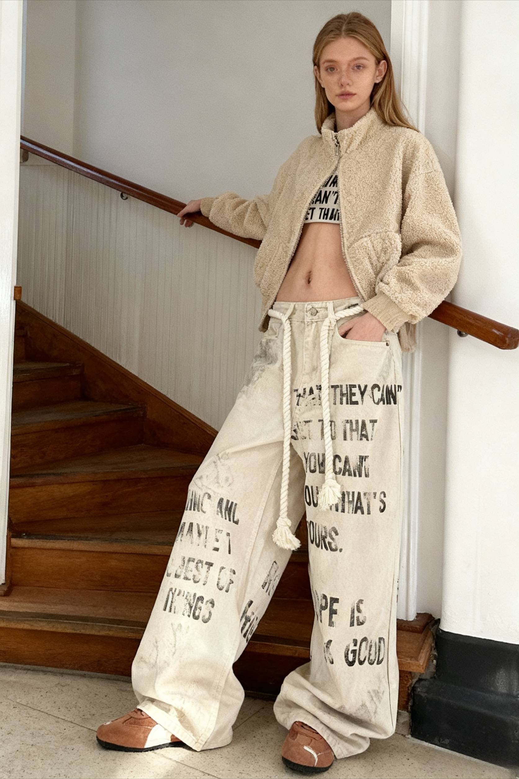 Apricot Graffiti Straight Denim Jeans Secondary image