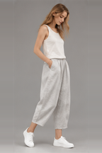 Elastic Waist Vintage Lady Loose Casual Pants
