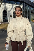 Relaxed Fit Notch Collar Belted Coat