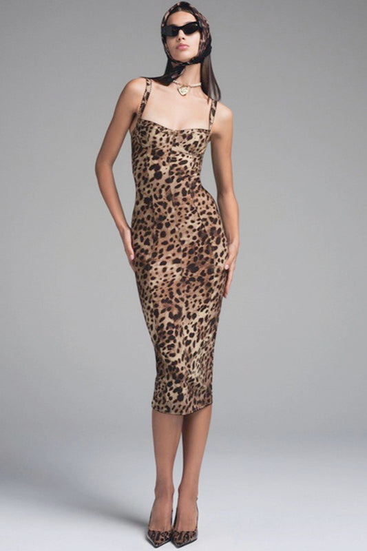 Leopard Bodycon Party Birthday Dress Main image