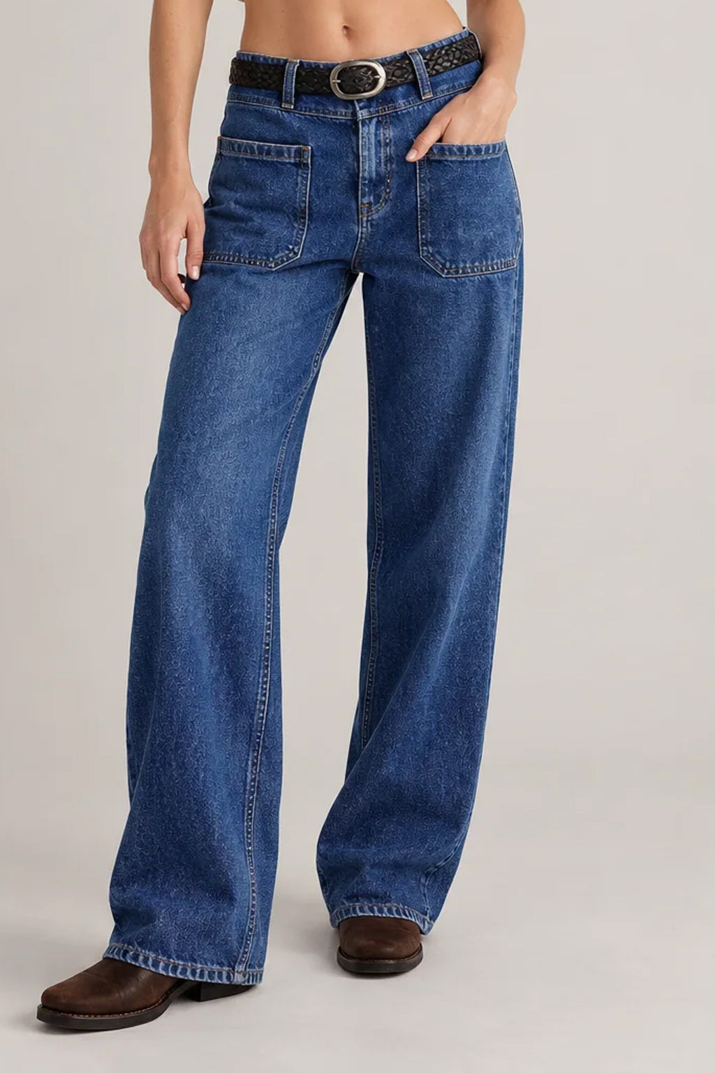 Vintage Washed Wide Leg Jeans Main image