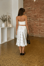 White Polka Dot Sheer Casual Skirt