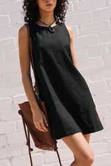 Sleeveless Backless Denim Dress