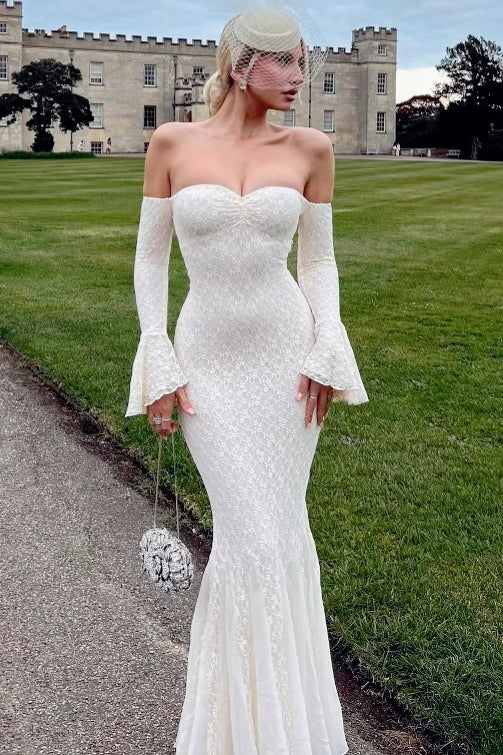 Lace Insert Bell Sleeve Birthday Dress Main image