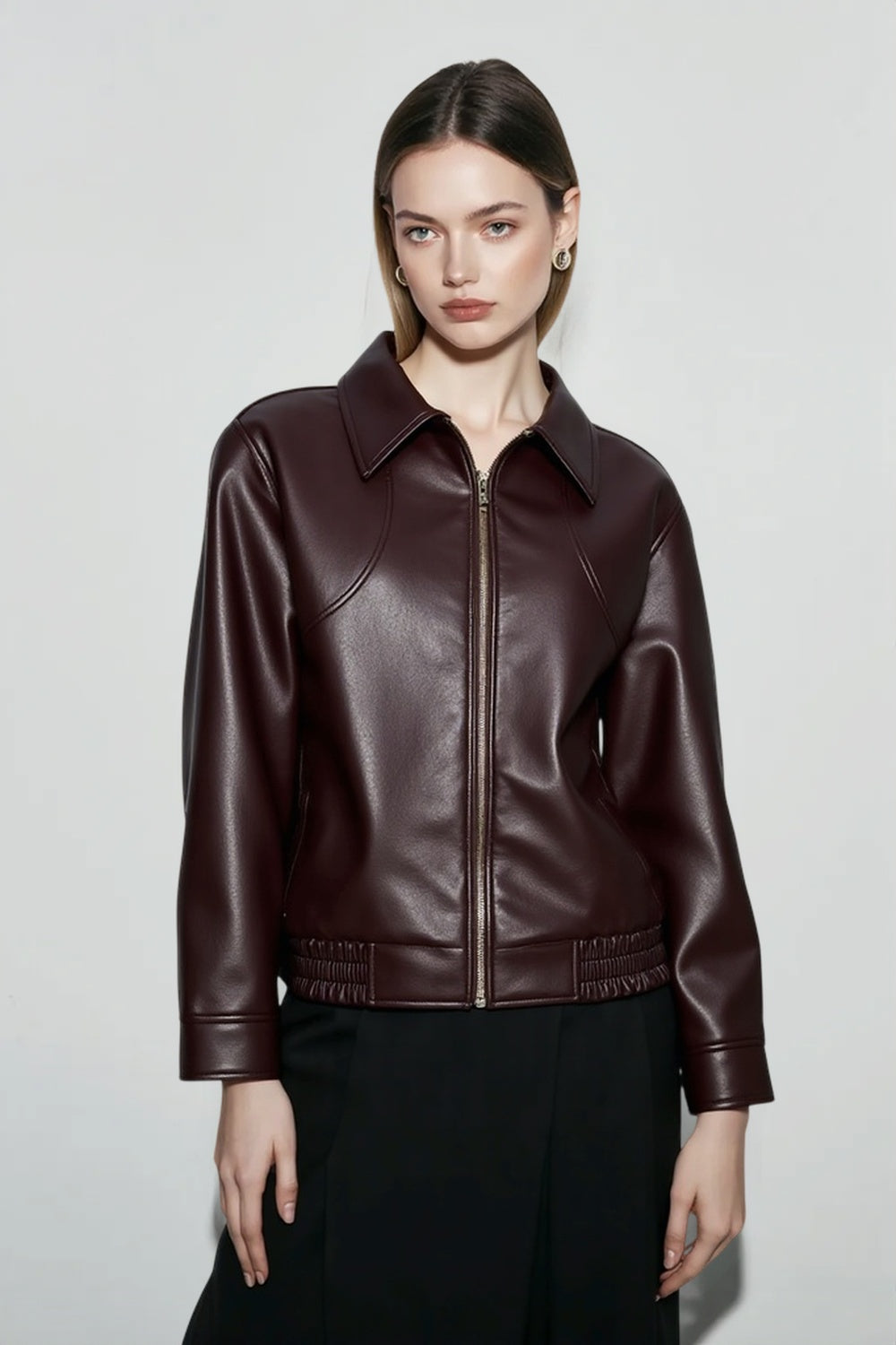 Vintage Notch Lapel Leather Jacket Secondary image