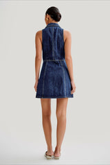 Fitted Halter Denim Dress