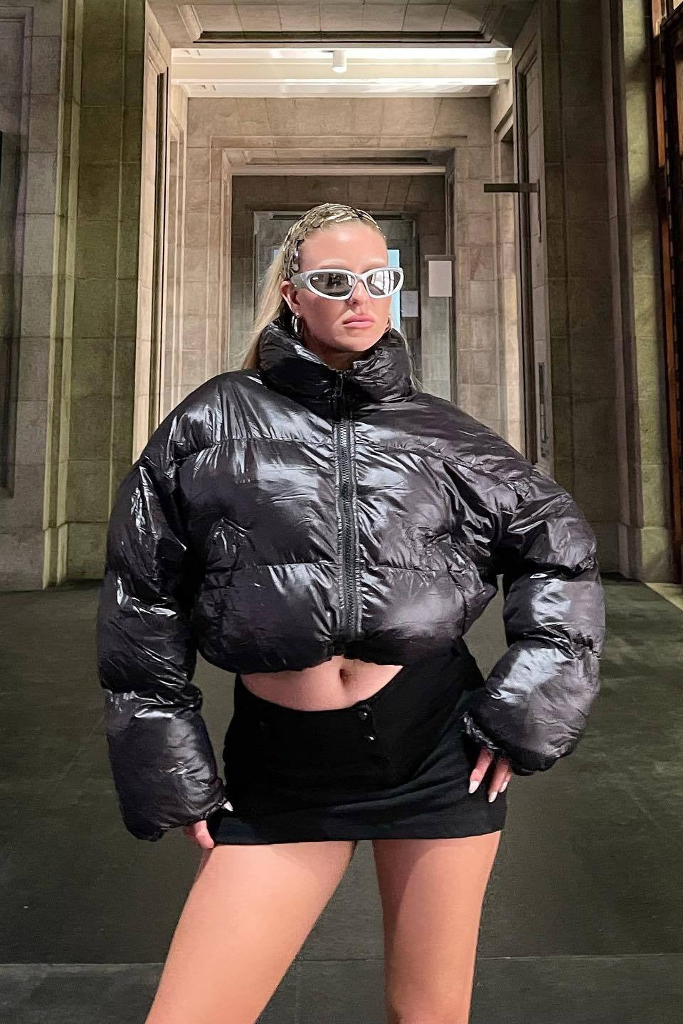 High Neck Cropped Puffer Coat Main image