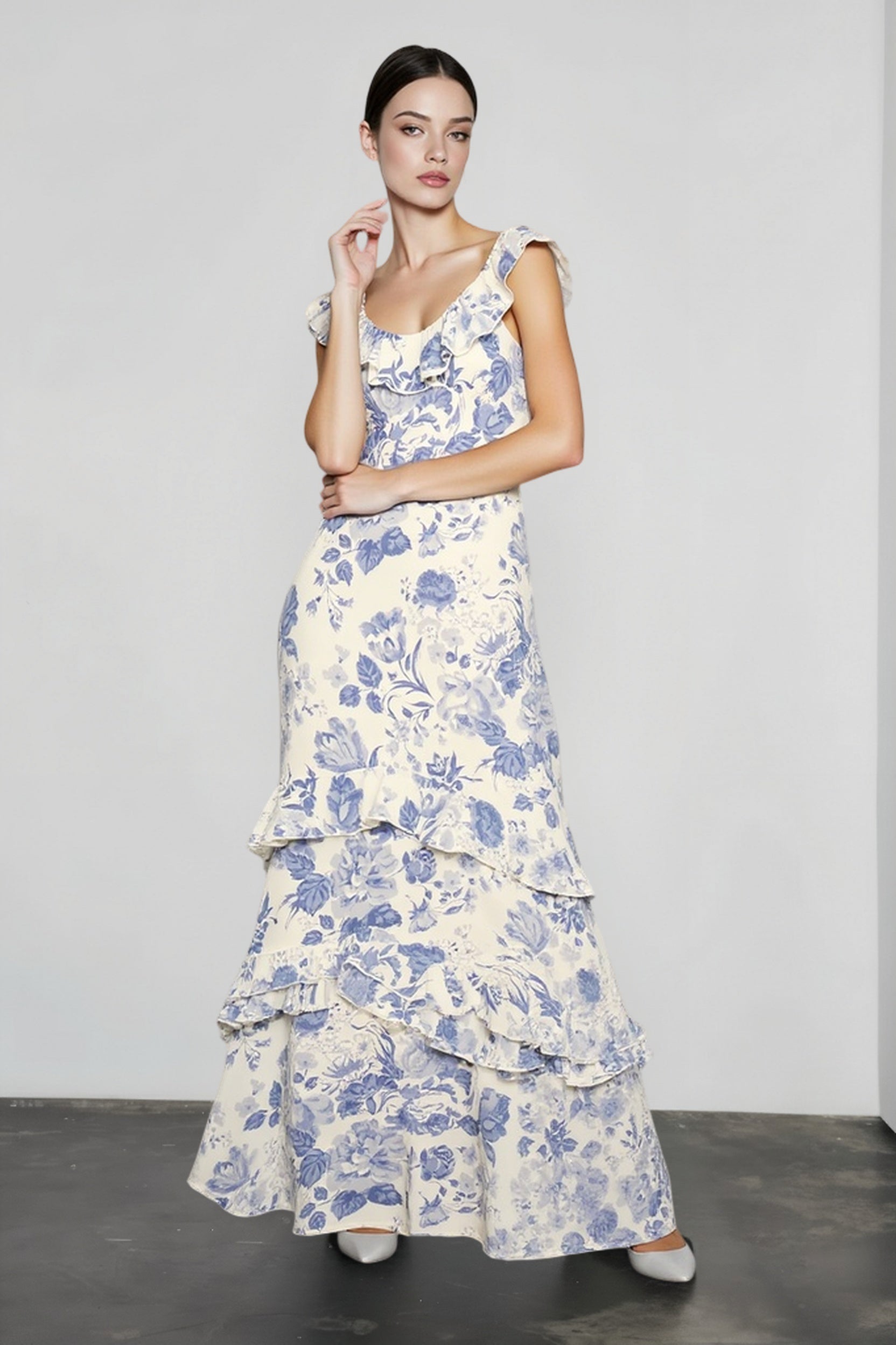 Elegant Ruffle Floral Dress Main image