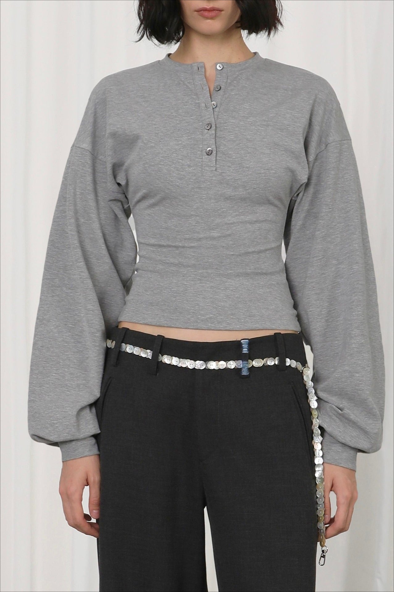 Vintage Gray Henley Dolman Long Sleeve Top Secondary image