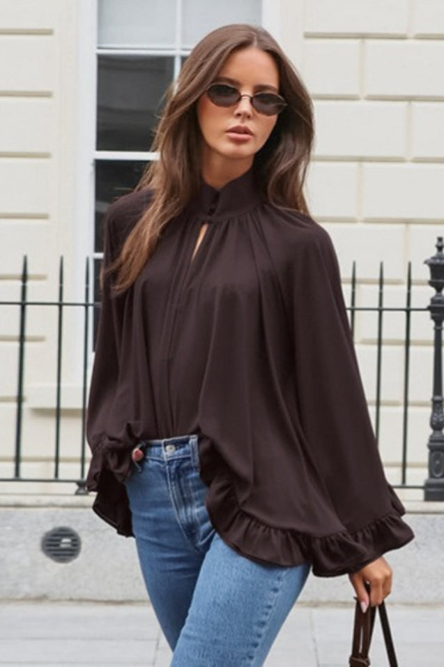 Relaxed Ruffle Sheer Blouse Main image