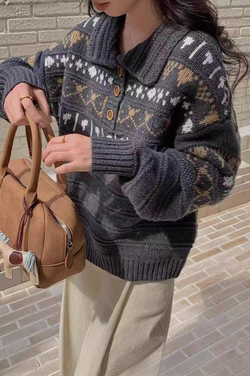 Loose Fit Fair Isle Knit Sweater Main image