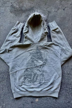 Fur Trim Washed Utility Pocket Zip Hoodie