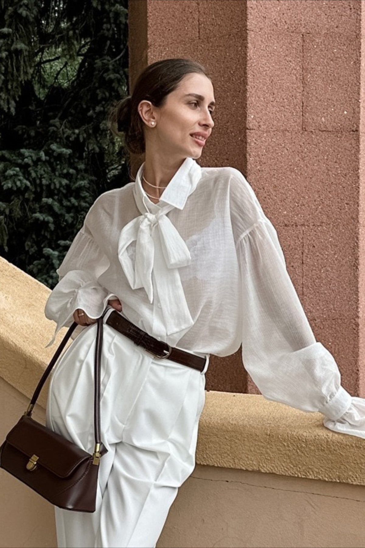Bow Tie Sheer Blouse Main image