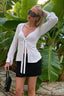 Twist Bow Front Fitted Long Sleeve T-Shirt