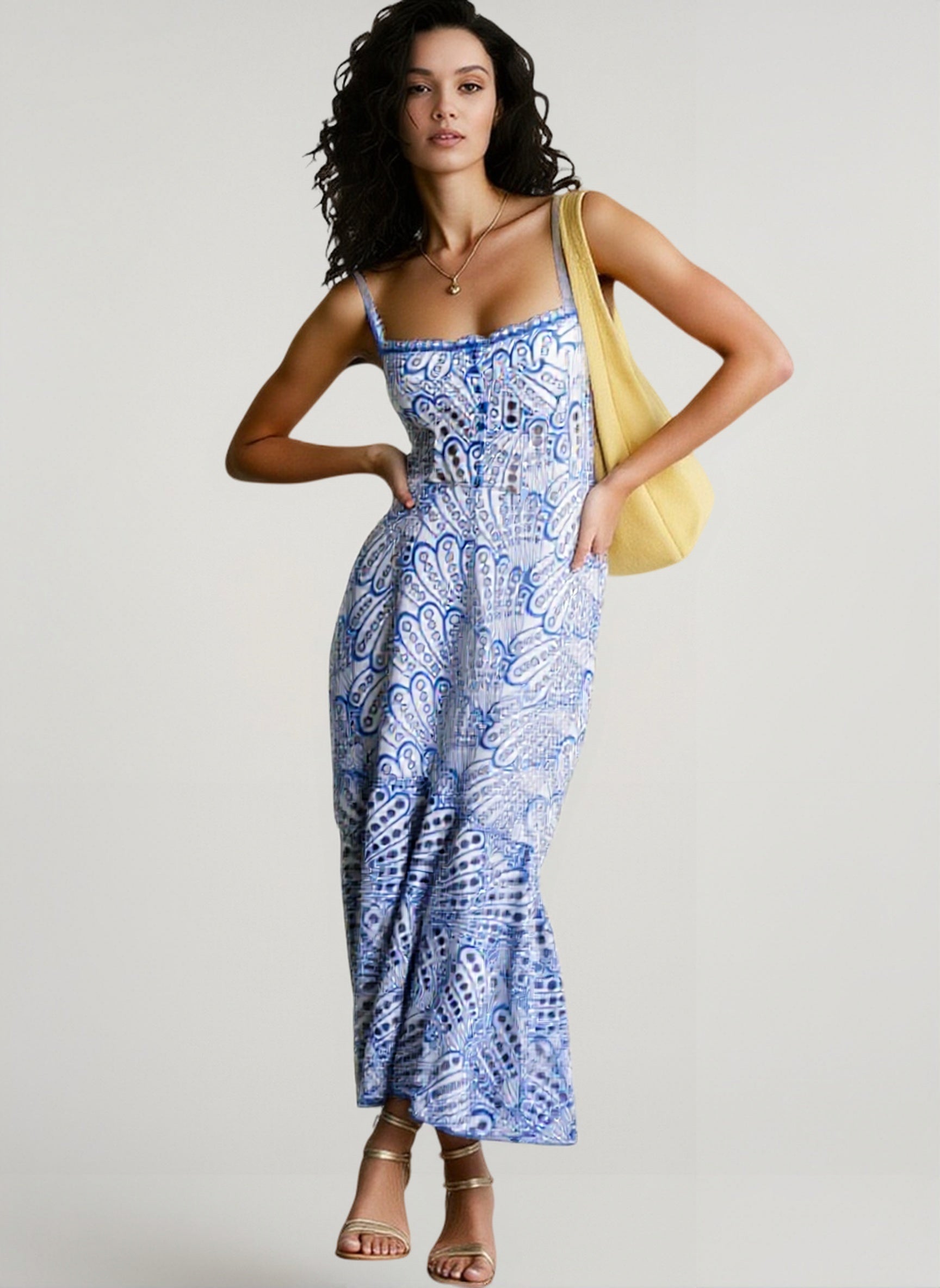 Slim Eyelet Sleeveless Vacation Dress Main image