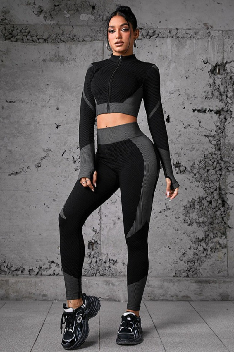 Workout Zip Top Training Pants Activewear Set Main image