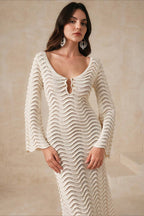 Solid Knit Beach Boho Dress