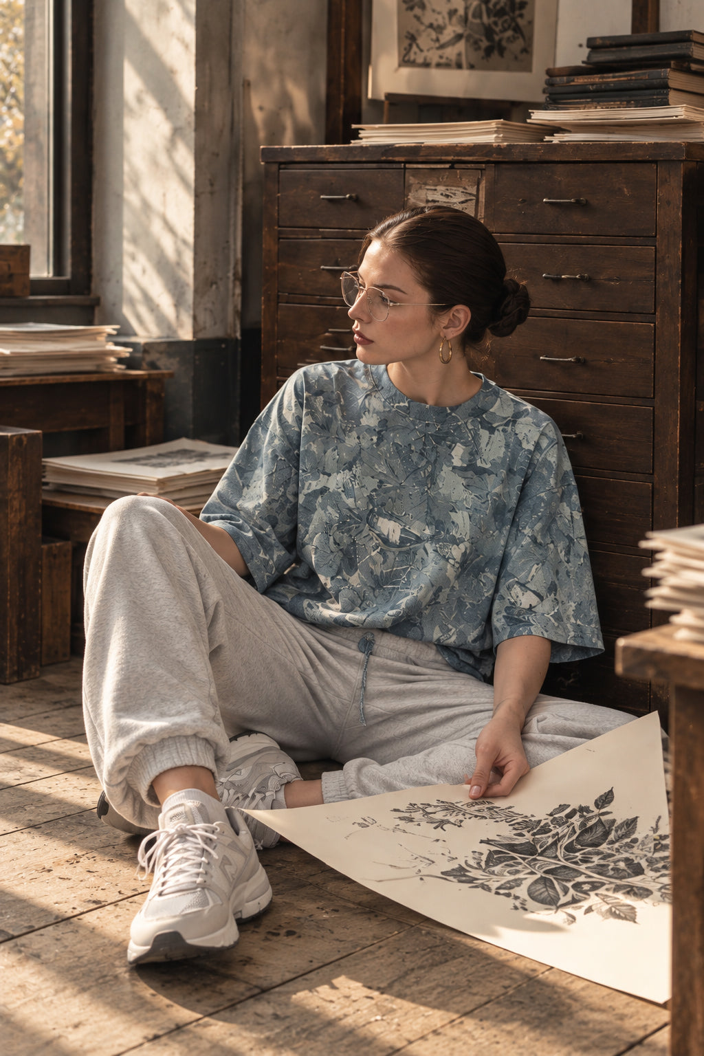 Printed Loose Round Neck T-shirt