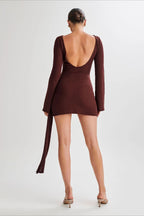 Knit Slim Fit Backless Mini Dress