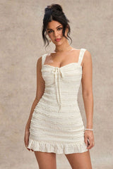 Ruffle Hem Spaghetti Strap Mini Dress