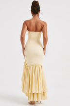 Strapless Slit Back Bodycon Prom Dress