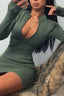 Long Sleeve Rib Knit Mini Dress